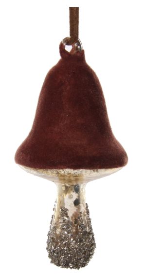 Glass mushroom - velvet top