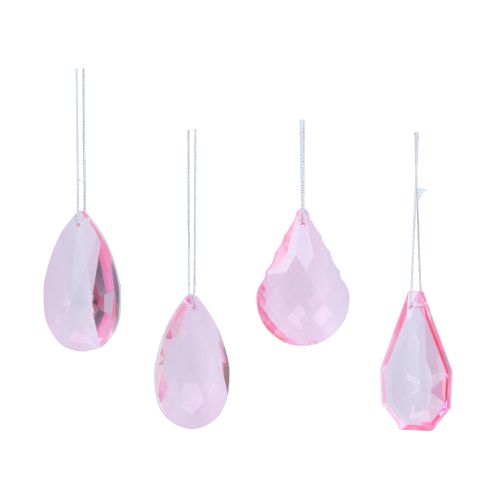Acrylic Drop - Pale Pink Crystals