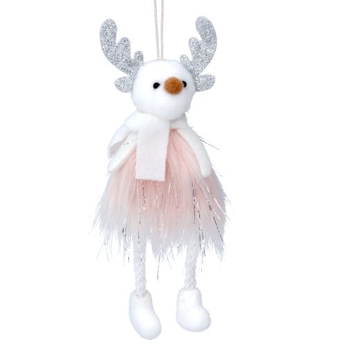 Faux Fur Pink/White Reindeer