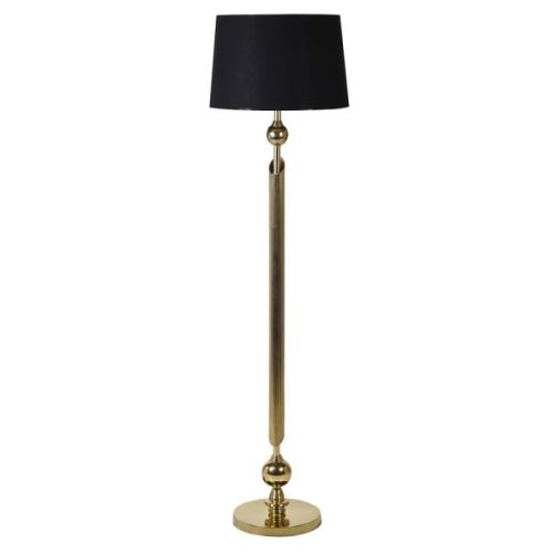 Gold Column Floor Lamp with Shade