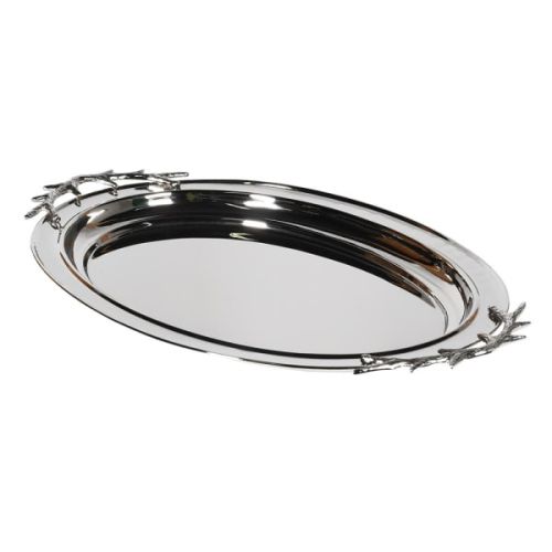 Oval Tray with Antler Handles