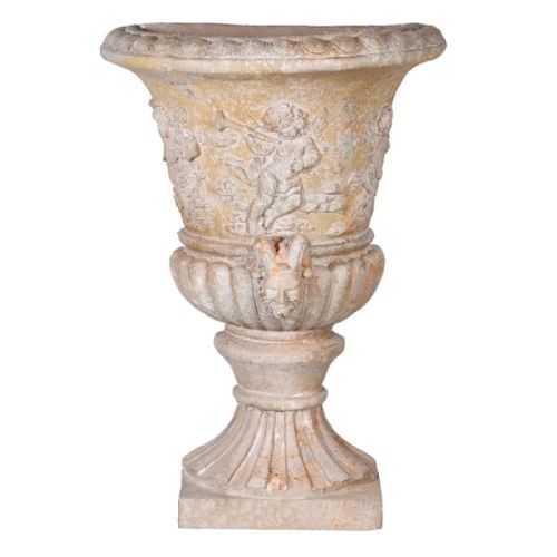 Distressed Cherub Half Planter