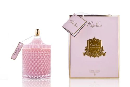 GRAND PINK & GOLD ART DECO CANDLE - PINK CHAMPAGNE