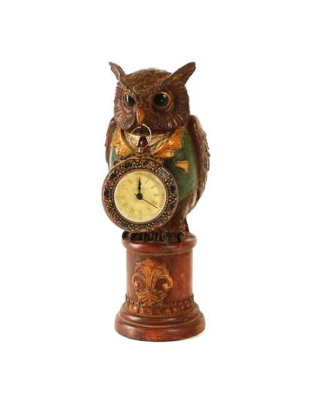 OWL STATUE  WITH CLOCK