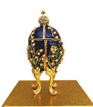 BLUE-GOLD METAL EGG