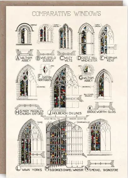 GREETING CARD - Gothic Windows