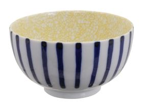 Mixed Bowls Okonomi Bowl Tokusa with Yellow Crackle 13x7.8cm 550ml