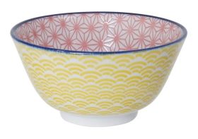 Star/Wave Rice Bowl  Pink/Yellow