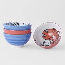 Seafood Bowl Giftset 4pcs  Lobster Rd & Crab Bl 