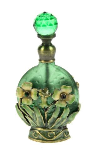 Perfume bottle Flowers green