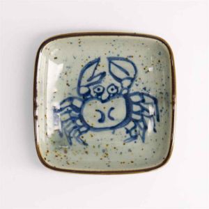  Soy Sauce Dish Square crab Blue