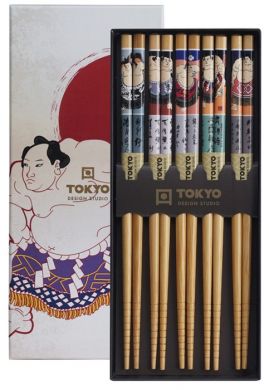 Chopstick Giftset/5 Wooden Sumo