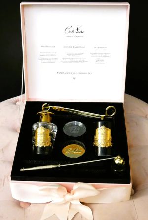 LUXURY GIFT SET WITH CANDLE SNUFFER AND WICK TRIMMER - PINK - ROSE DES CHARENTE 