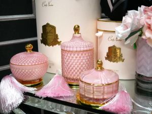 GOLD ART DECO CANDLE - PINK CHAMPAGNE