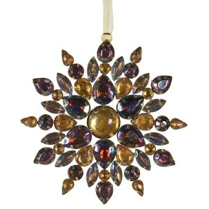 Amber and Purple Rhinestone Snowflake