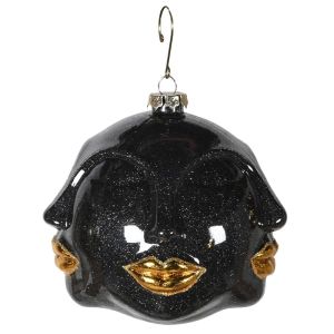 Black and Gold Multi Face Bauble