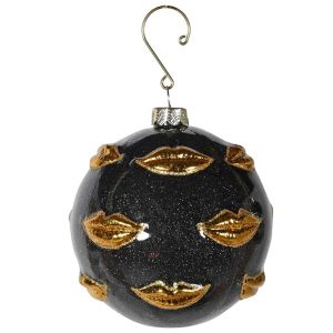 Black and Gold Multi Lips Bauble