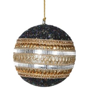 Black and Gold Beaded Bauble