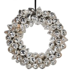 Antique Silver Baubles Wreath