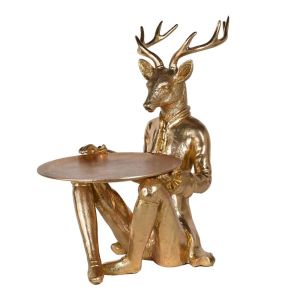 Gold Effect Sitting Reindeer                