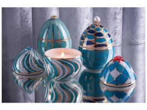 CANDLE HARLEQUIN BLUE (220 G) IN GIFT PACKAGING