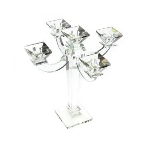 5 arms taper crystal candle holder