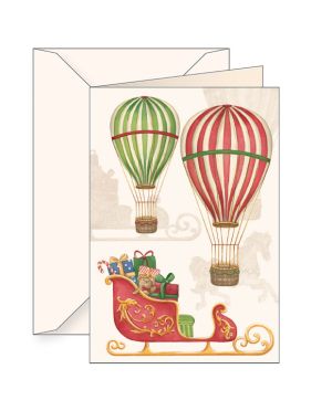 GREETING CARD - Sleigh and Hot Air Balloons