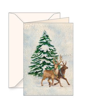 GREETING CARD - "Reindeer and Fir"