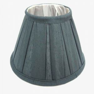 40cm BLUE SILK LAMPSHADE WITH WIDE BOARD