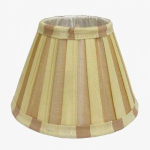 40cm STRIPED BEIGE SILK LAMPSHADE WITH NARROW BOARD