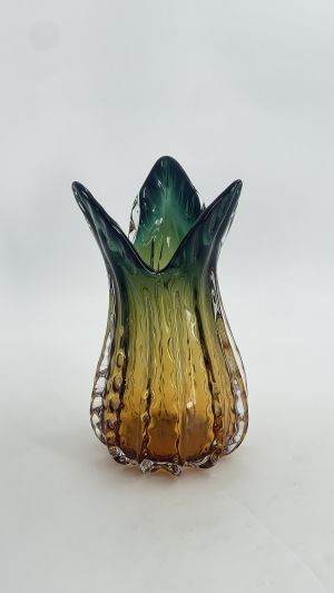 GREEN/AMBER GLASS VASE 'ANKARA' 