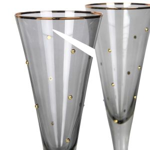 Smokey Gold Rim Flute