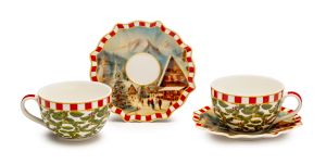 СЕТ ПОРЦЕЛАНОВИ ЧАШИ С ЧИНИИКИ