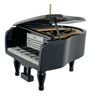 Piano ornament shiny black 9cm