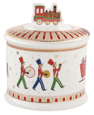 Porcelain cookie jar Ш 14 cm h 16,5 cm in color  POLAR EXPRESS