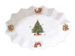 Porcelain oval plate 25x17 cm in color box CHRISTMAS TALE