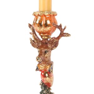 Christmas Candle Holder 9,5 cm - Gold - Resin