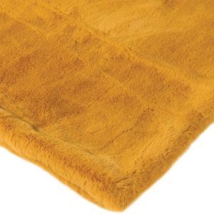 Large Golden Faux Fur Throw