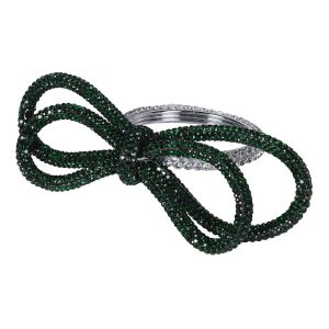 Комплект от 4 пръстена за салфетки с изумрудена панделка