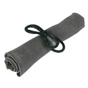 Комплект от 4 пръстена за салфетки с изумрудена панделка