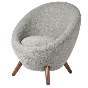 Grey Faux Sheepskin Chair