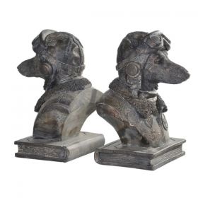 Dog Pilot Bookends