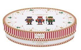 SET 4PS DESSERT PLATER NUTCRACKER