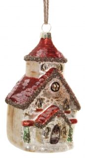 Glass house red roof, 10cm