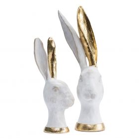 WHITE AND GOLD HARES – SET OF 2