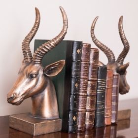 COPPER ANTELOPE BOOKENDS