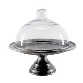 Cake Stand  With Glass Cover  Aluminium/Glass Raw Finished