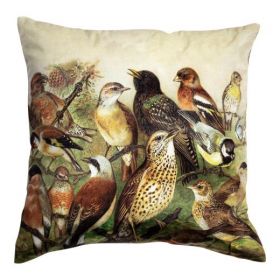 Cushion velvet -  country singing birds 45x45cm