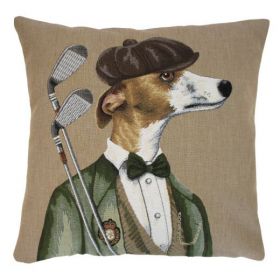 Gobelin cushion golf dog sir 45x45cm