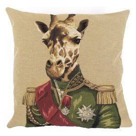 Gobelin cushion officer beige giraffe